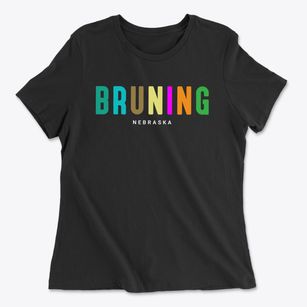 Bruning Nebraska Color Pop Women's Cotton T-Shirt