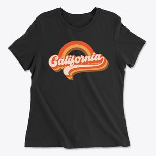  California Retro Rainbow Women's Cotton T-Shirt