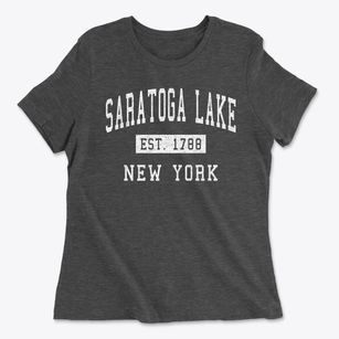 Saratoga Lake New York Classic Established Women's Cotton T-Shirt