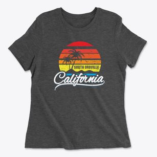 South Oroville California Palm Tree Sunset Women's Cotton T-Shirt