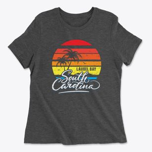 Laurel Bay South Carolina Palm Tree Sunset Women's Cotton T-Shirt