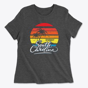 Stuckey South Carolina Palm Tree Sunset Women's Cotton T-Shirt