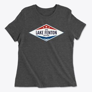 Lake Fenton Michigan Diamond Star Women's Cotton T-Shirt