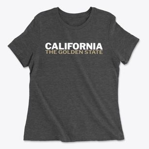  California White and Gold Women's Cotton T-Shirt
