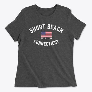 Short Beach Connecticut Patriot Women's Cotton T-Shirt