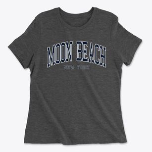 Moon Beach New York Traditional Women's Cotton T-Shirt
