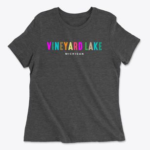 Vineyard Lake Michigan Color Pop Women's Cotton T-Shirt