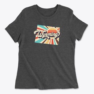  Wyoming Retro Art Women's Cotton T-Shirt