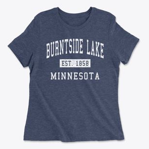 Burntside Lake Minnesota Classic Established Women's Cotton T-Shirt