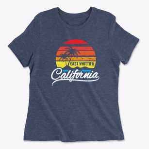 East Whittier California Palm Tree Sunset Women's Cotton T-Shirt