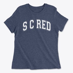 S C Red Elementary School Varsity Arch Women's Cotton T-Shirt
