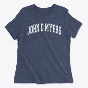 John C Myers Elementary School Varsity Arch Women's Cotton T-Shirt