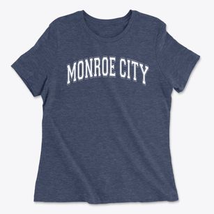 Monroe City R1 High School Varsity Arch Women's Cotton T-Shirt