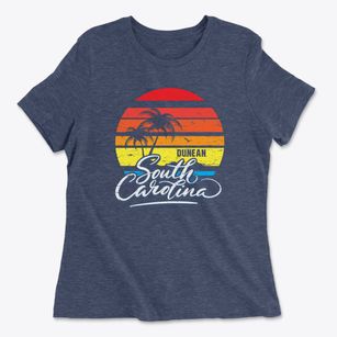 Dunean South Carolina Palm Tree Sunset Women's Cotton T-Shirt