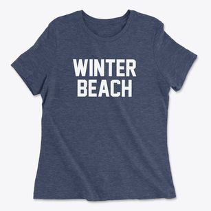 Winter Beach Florida Classic Block Women's Cotton T-Shirt
