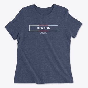 Benton Iowa Artbox Women's Cotton T-Shirt