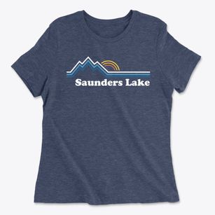 Saunders Lake Oregon Mountain View Women's Cotton T-Shirt