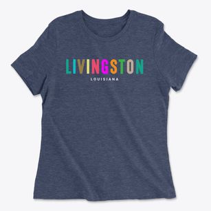 Livingston Louisiana Color Pop Women's Cotton T-Shirt