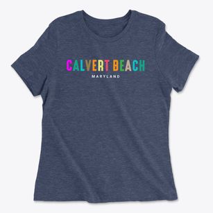 Calvert Beach Maryland Color Pop Women's Cotton T-Shirt