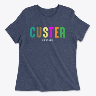 Custer Montana Color Pop Women's Cotton T-Shirt