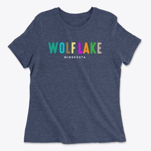 Wolf Lake Minnesota Color Pop Women's Cotton T-Shirt