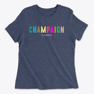 Champaign Illinois Color Pop Women's Cotton T-Shirt