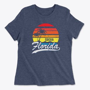 Cocoa Florida Palm Tree Sunset Women's Cotton T-Shirt