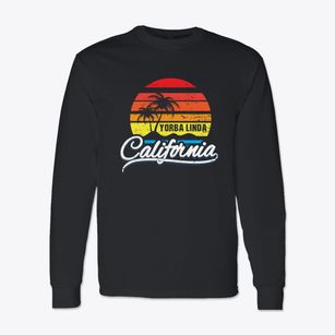 Yorba Linda California Palm Tree Sunset Classic Long Sleeve T-Shirt
