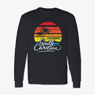 Jacksonboro South Carolina Palm Tree Sunset Classic Long Sleeve T-Shirt