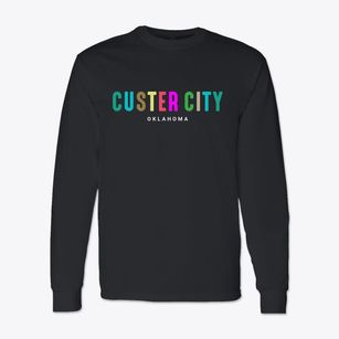 Custer City Oklahoma Color Pop Classic Long Sleeve T-Shirt