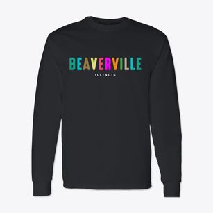 Beaverville Illinois Color Pop Classic Long Sleeve T-Shirt