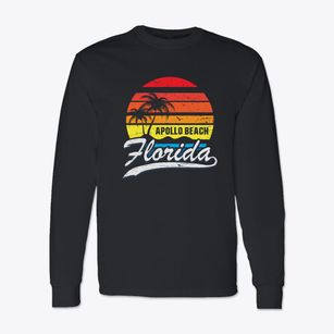 Apollo Beach Florida Palm Tree Sunset Classic Long Sleeve T-Shirt