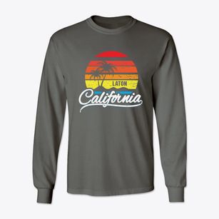 Laton California Palm Tree Sunset Classic Long Sleeve T-Shirt