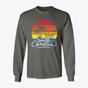 Belvedere South Carolina Palm Tree Sunset Classic Long Sleeve T-Shirt