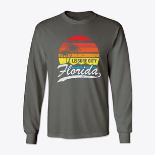 Leisure City Florida Palm Tree Sunset Classic Long Sleeve T-Shirt
