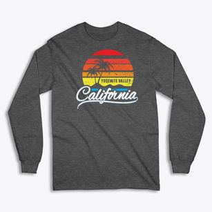 Yosemite Valley California Palm Tree Sunset Classic Long Sleeve T-Shirt