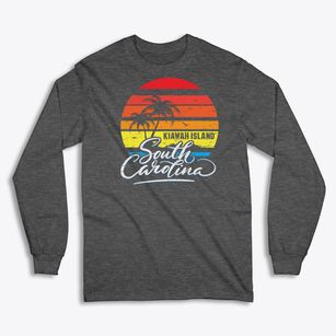 Kiawah Island South Carolina Palm Tree Sunset Classic Long Sleeve T-Shirt