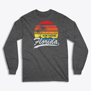 Hawthorne Florida Palm Tree Sunset Classic Long Sleeve T-Shirt