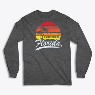 Palm Springs Florida Palm Tree Sunset Classic Long Sleeve T-Shirt