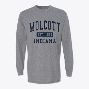 Wolcott Indiana Classic Established Classic Long Sleeve T-Shirt