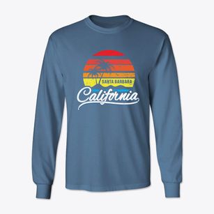 Santa Barbara California Palm Tree Sunset Classic Long Sleeve T-Shirt