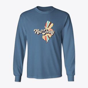  New Jersey Retro Art Classic Long Sleeve T-Shirt