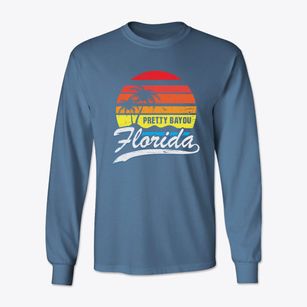 Pretty Bayou Florida Palm Tree Sunset Classic Long Sleeve T-Shirt