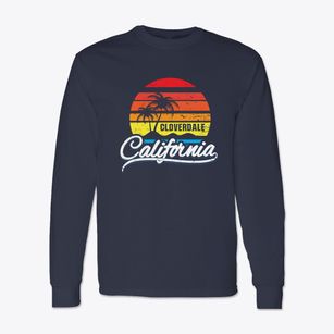 Cloverdale California Palm Tree Sunset Classic Long Sleeve T-Shirt