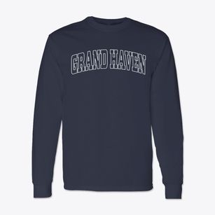 Grand Haven Michigan Trendy Block Classic Long Sleeve T-Shirt
