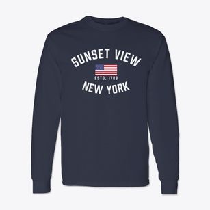 Sunset View New York Patriot Classic Long Sleeve T-Shirt