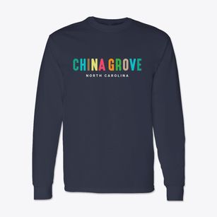 China Grove North Carolina Color Pop Classic Long Sleeve T-Shirt