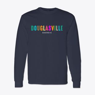 Douglasville Georgia Color Pop Classic Long Sleeve T-Shirt