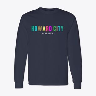 Howard City Nebraska Color Pop Classic Long Sleeve T-Shirt