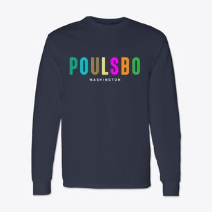 Poulsbo Washington Color Pop Classic Long Sleeve T-Shirt